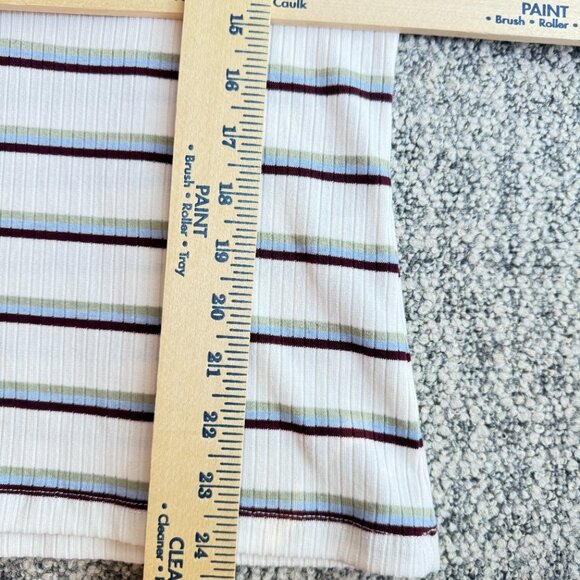 Free People Striped Ribbed V-Neck Polo Shirt With Short Sleeves.Size Small - Picture 12 of 14